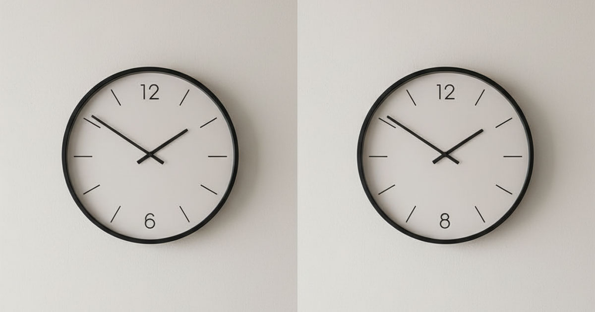 保育標準時間と保育短時間の違いを比較したインフォグラフィック。標準時間は月120時間以上・最大11時間、短時間は月120時間未満・最大8時間の利用が目安。