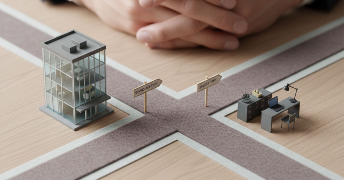 働き方別に最適な保育時間を選択するためのフローチャート