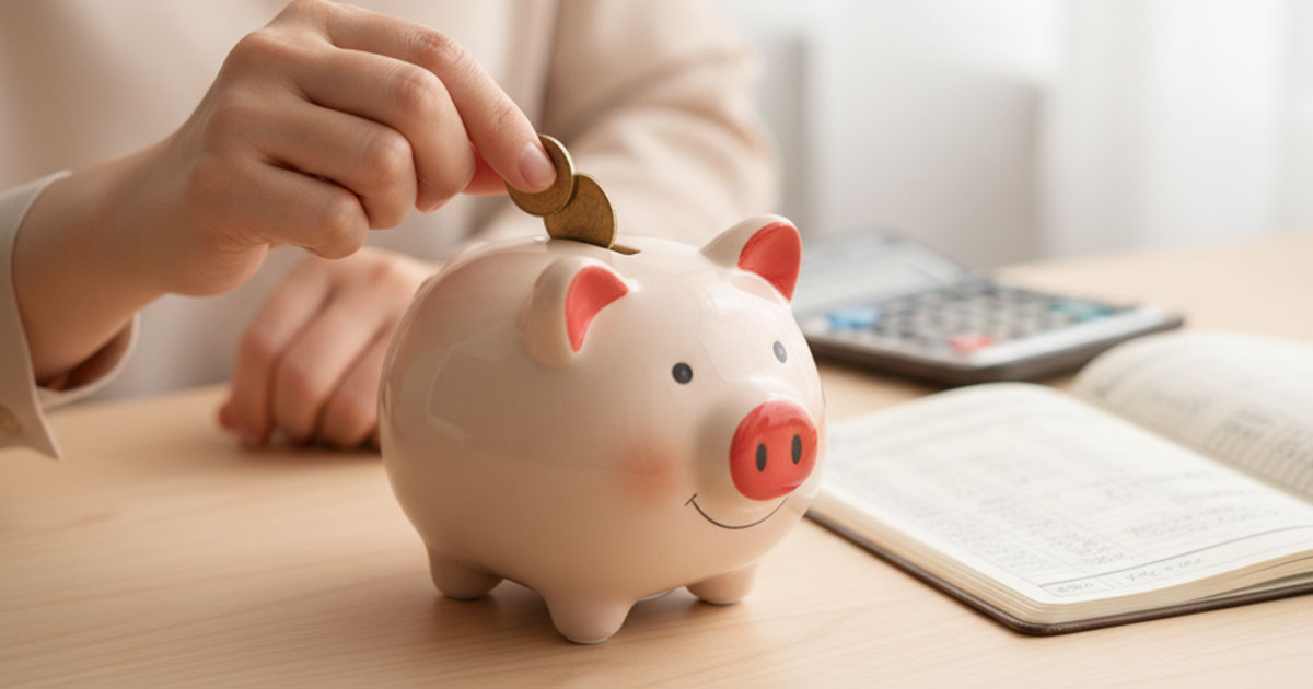 電卓と請求書、お金のイラスト